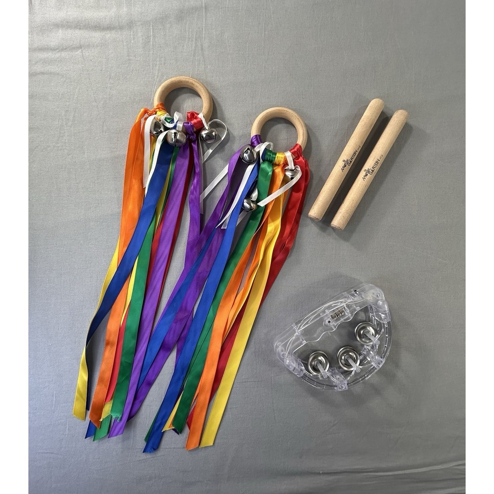 Musical Instruments For Toddlers Ribbon Hand Kites, Tambourine And Rhythm Sticks